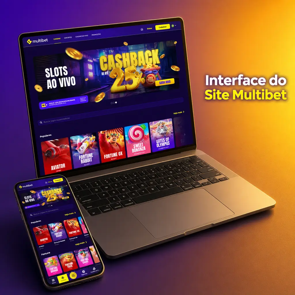 Interface do site Multibet com menu superior para apostas esportivas, cassino, esports, promoções e suporte em português