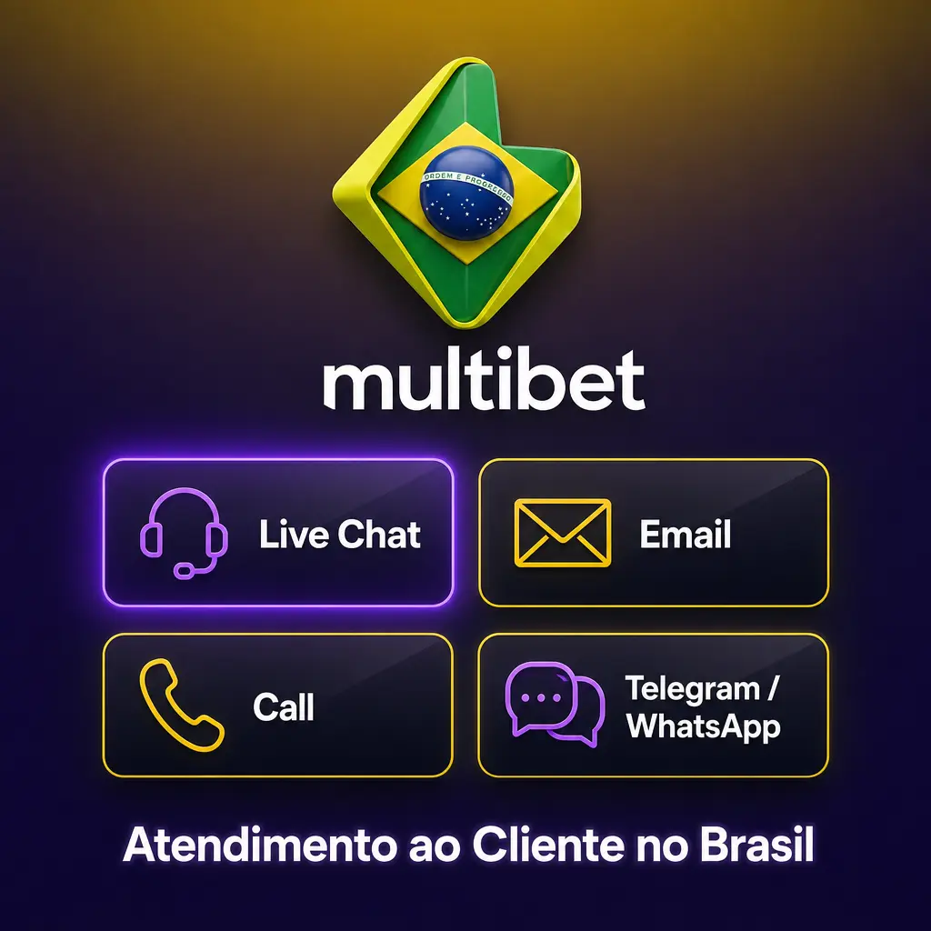 Suporte ao cliente Multibet Brasil 24/7 via chat ao vivo, e-mail e FAQ em português