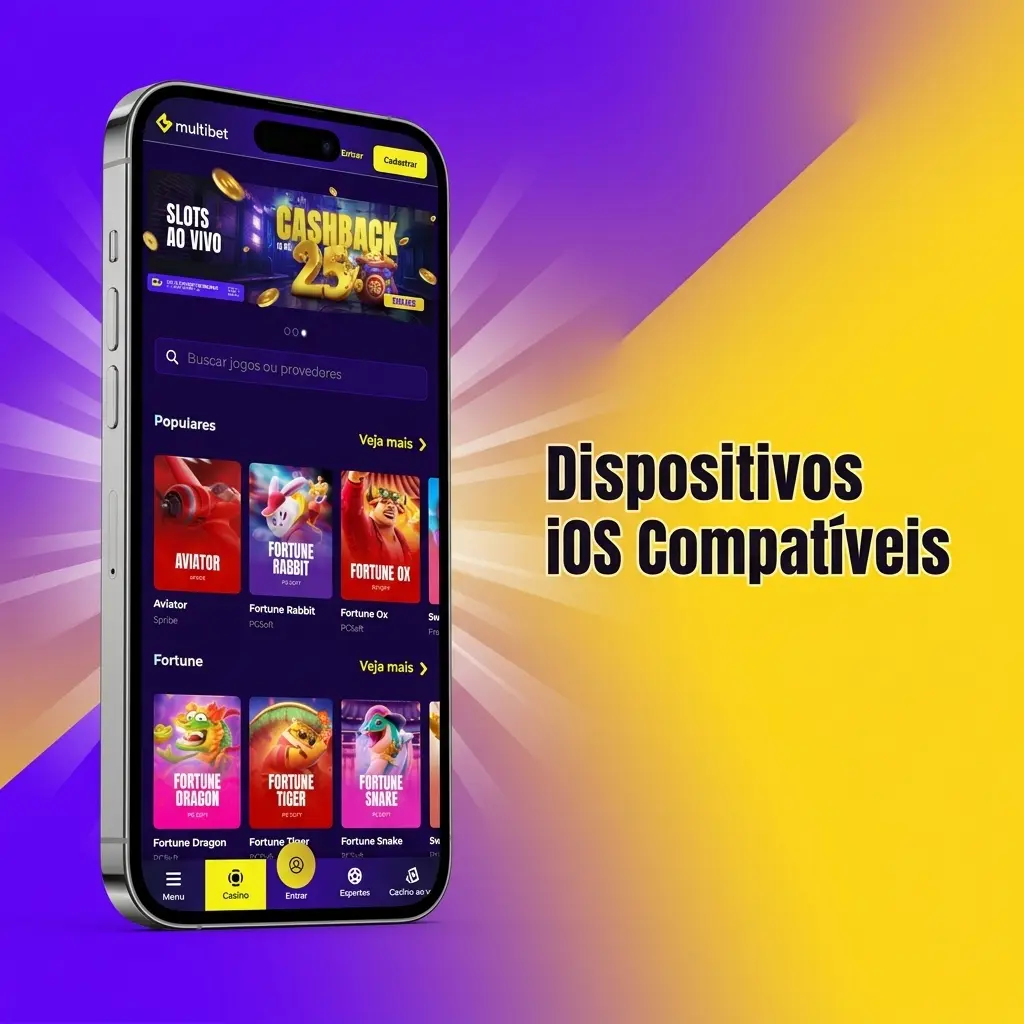 Lista de iPhones e iPads compatíveis com o aplicativo Multibet, do iPhone X ao 17 e iPads com iOS 13+