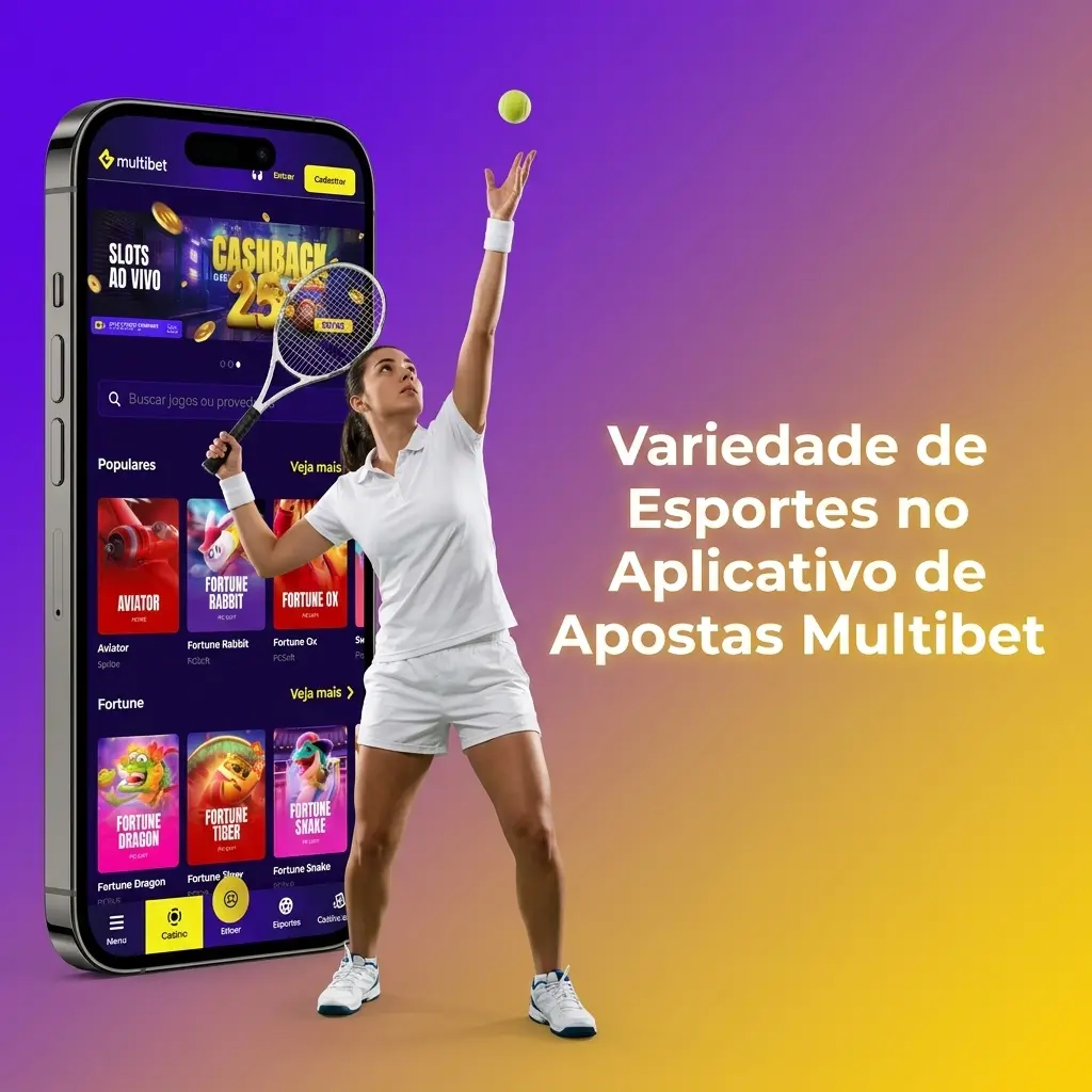 Variedade de esportes disponíveis no app Multibet: futebol, tênis, MMA, eSports e mais modalidades